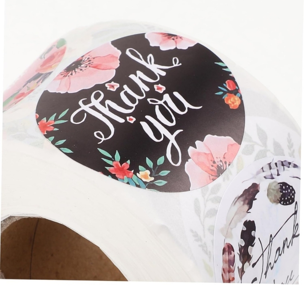 🌿 5/$25. Thank You Small Stickers Roll, 500Pcs 1 Inch - Picture 3 of 4